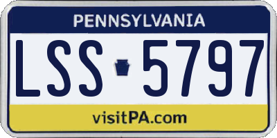 PA license plate LSS5797