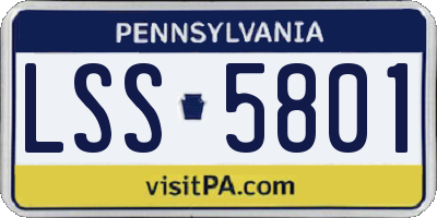 PA license plate LSS5801