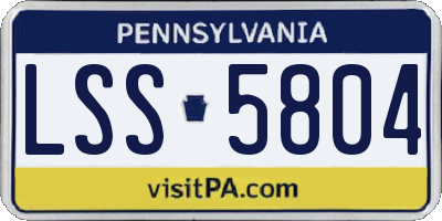 PA license plate LSS5804