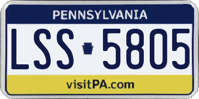 PA license plate LSS5805