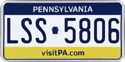 PA license plate LSS5806