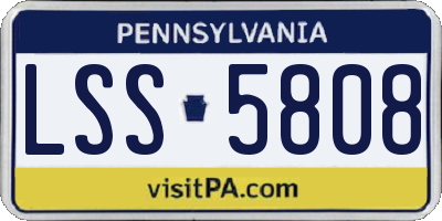 PA license plate LSS5808