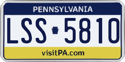 PA license plate LSS5810