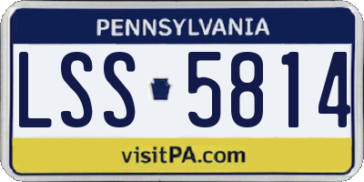PA license plate LSS5814
