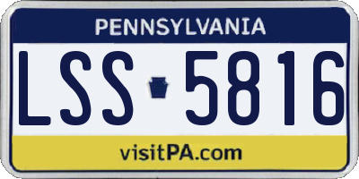 PA license plate LSS5816
