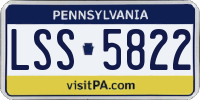 PA license plate LSS5822