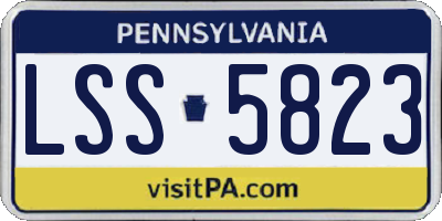 PA license plate LSS5823