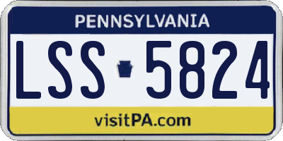PA license plate LSS5824