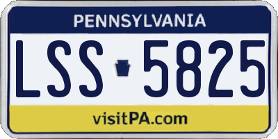 PA license plate LSS5825