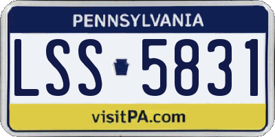 PA license plate LSS5831