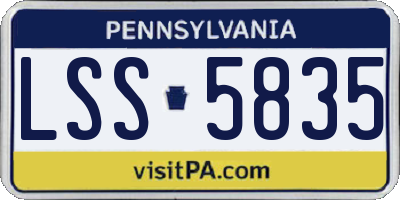 PA license plate LSS5835