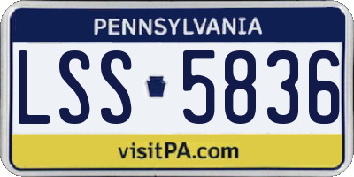 PA license plate LSS5836