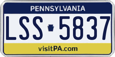 PA license plate LSS5837