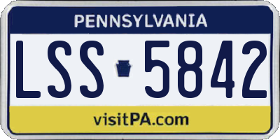 PA license plate LSS5842