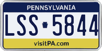PA license plate LSS5844
