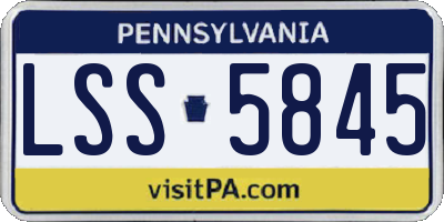 PA license plate LSS5845