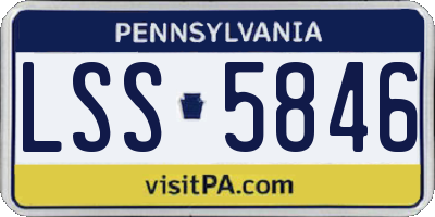 PA license plate LSS5846