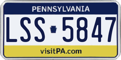 PA license plate LSS5847