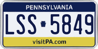 PA license plate LSS5849