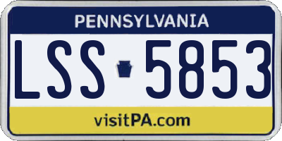 PA license plate LSS5853