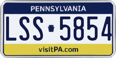 PA license plate LSS5854
