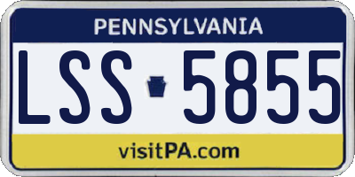 PA license plate LSS5855