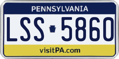PA license plate LSS5860