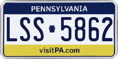 PA license plate LSS5862