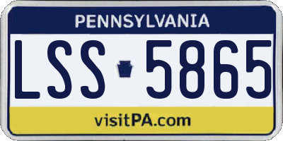 PA license plate LSS5865