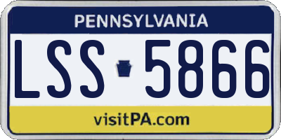 PA license plate LSS5866