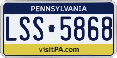 PA license plate LSS5868