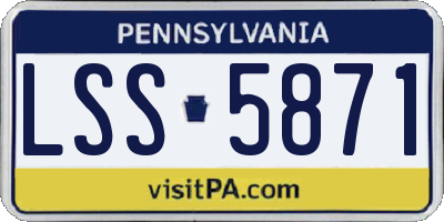 PA license plate LSS5871