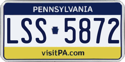 PA license plate LSS5872