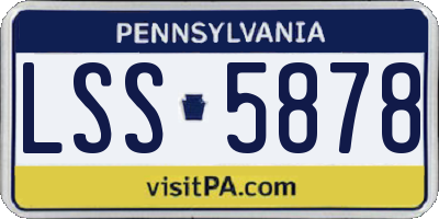 PA license plate LSS5878