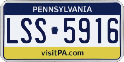 PA license plate LSS5916