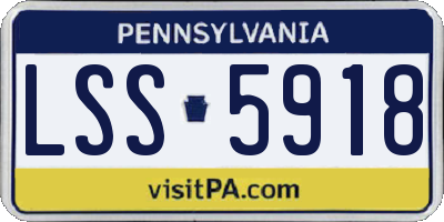 PA license plate LSS5918