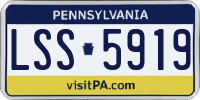 PA license plate LSS5919