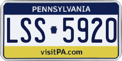 PA license plate LSS5920