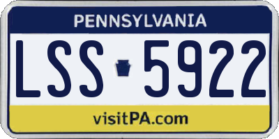 PA license plate LSS5922