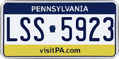 PA license plate LSS5923