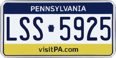 PA license plate LSS5925