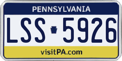 PA license plate LSS5926