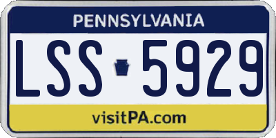 PA license plate LSS5929