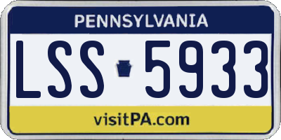 PA license plate LSS5933