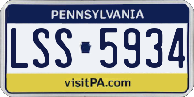 PA license plate LSS5934