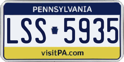 PA license plate LSS5935