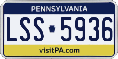 PA license plate LSS5936