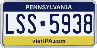 PA license plate LSS5938