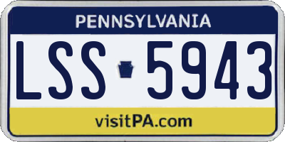 PA license plate LSS5943