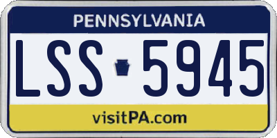 PA license plate LSS5945